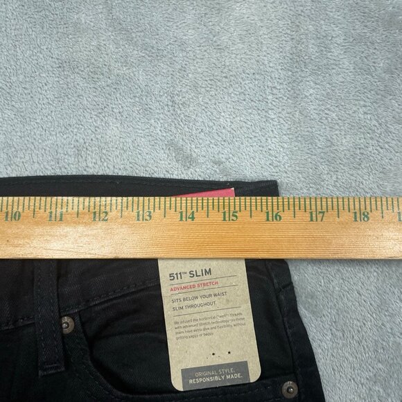 Levis 511 Slim Advanced Stretch Jeans 32x32 Black Slim Fit a0475 - Picture 5 of 10